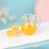 3Pcs/Set 1:12 Dollhouse Miniature Drink Cup Orange Juice Jug Model Kitchen Decor