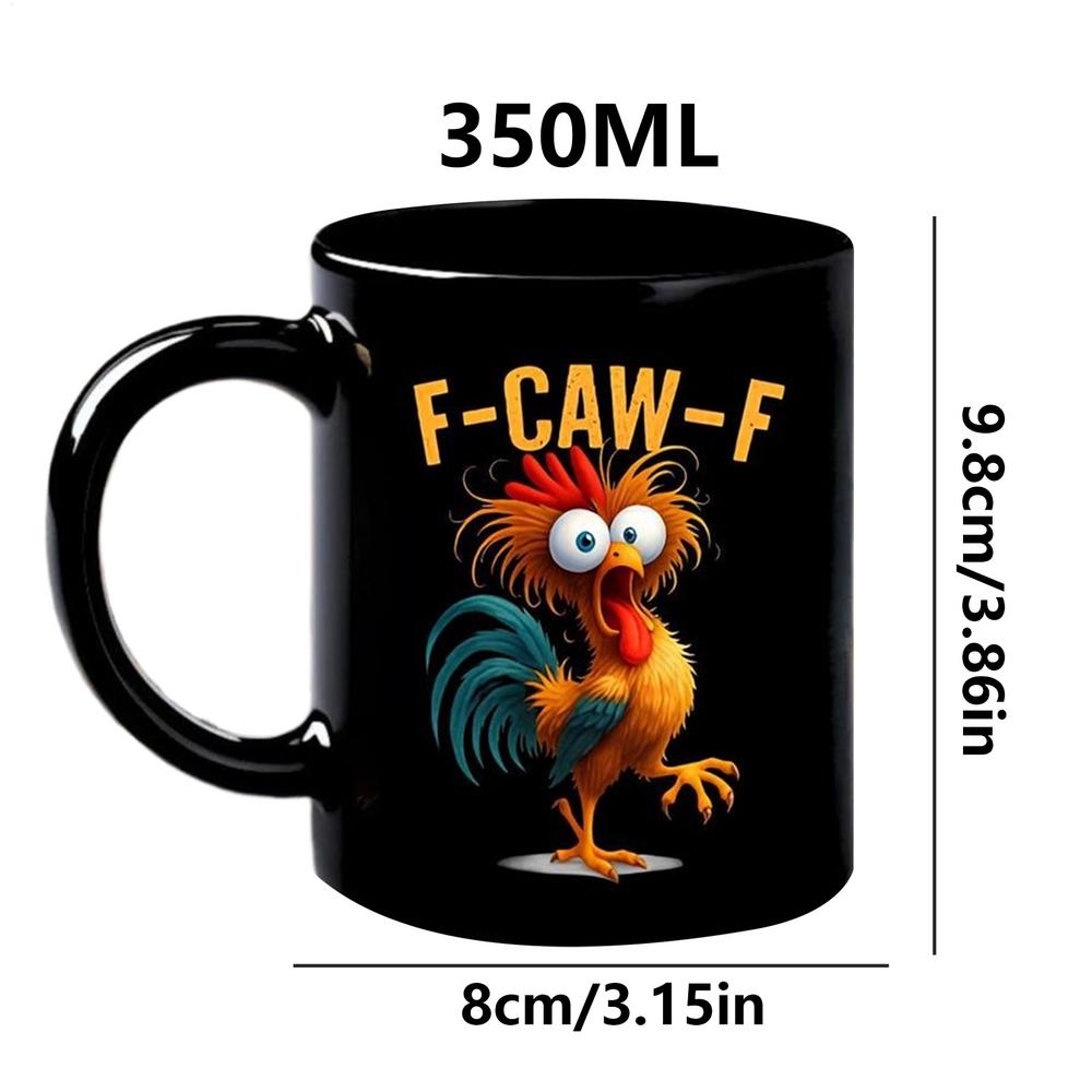 350ml Funny F-Caw-F Chicken Beverage Container Ceramic Coffee Mug Novelty Tea Cup Coffee Mug Gifts For Men Women Friends Family
