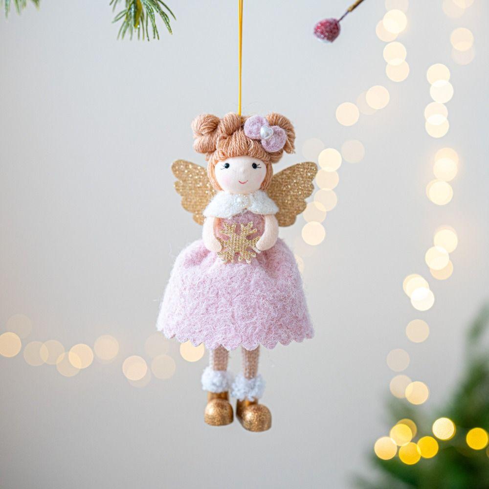 Cloth Christmas Angel Doll Drop Ornaments Angel Girl Plush Toy Pendant Hanging Pendant Christmas Girl Pendant Festival Decor