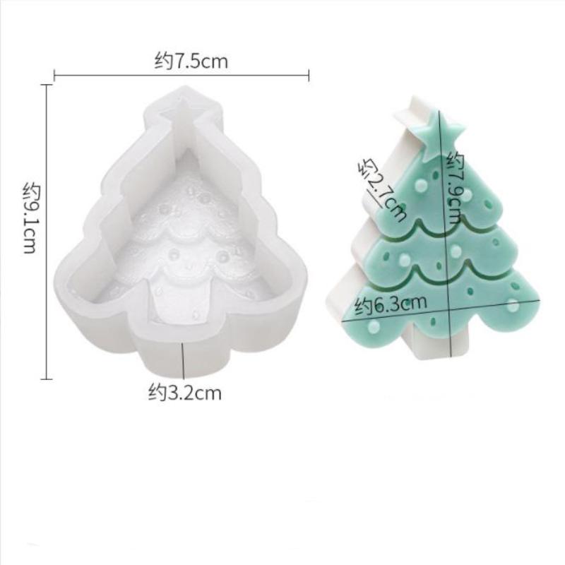 3D Christmas Tree Gingerbread Human Silicone Mold Handmade Candle Soap Plaster Crafts Resin Mold DIY Chocolate Cake Baking Tools