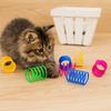 12 Stück/Set Bunte Katze Feder Spielzeug Kratzfestes Plastik Kätzchen Spiralen Federn Bissfestes Spiralfeder Spielzeug