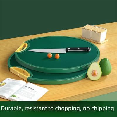 Planche à découper ronde durable double face avec poignée planche à découper antidérapante épaissie planche à découper pour légumes ustensiles de cuisine