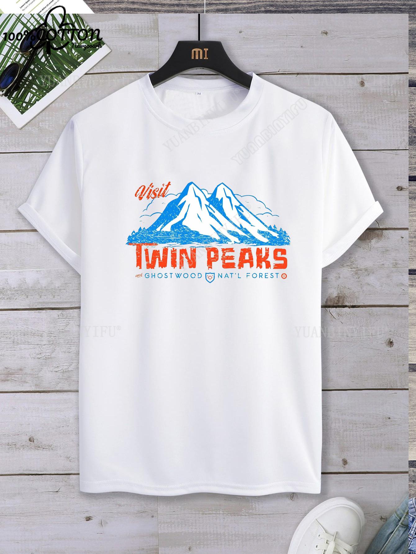 

Leisure Classic Film TWIN PEAKS Printed Cotton T-shirt Top Unisex Short Sleeve Short-sleev O-neck Streetwear S-6XL XL