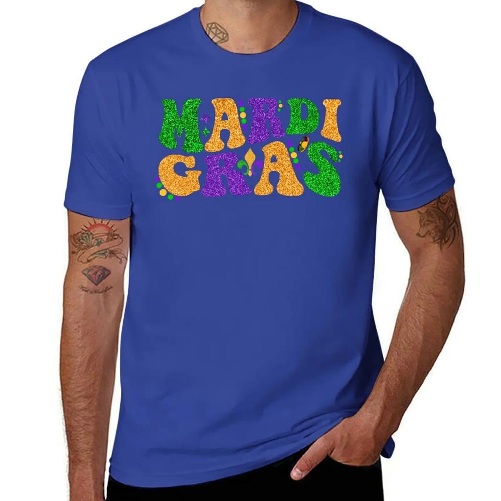 Happy Mardi Gras Retro Groovy Funny Mardi Gras Carnival Party Gift TShirt Aesthetic clothing plus sizes funny t shirts for men