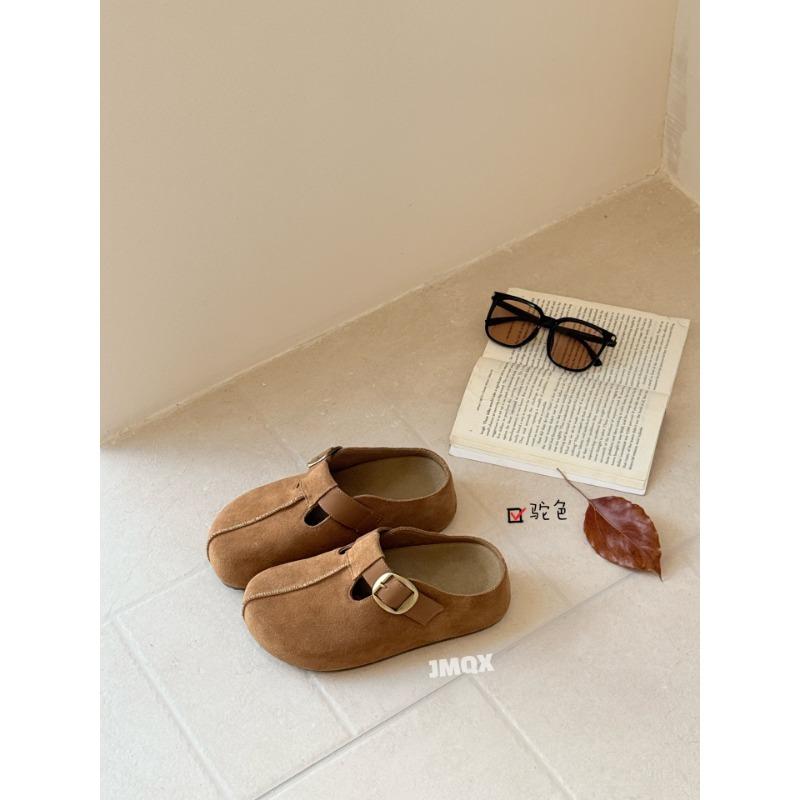 

New ugly cute big head half slippers female ugly cute anti-velvet bag head drag casual slippers 35 верблюд