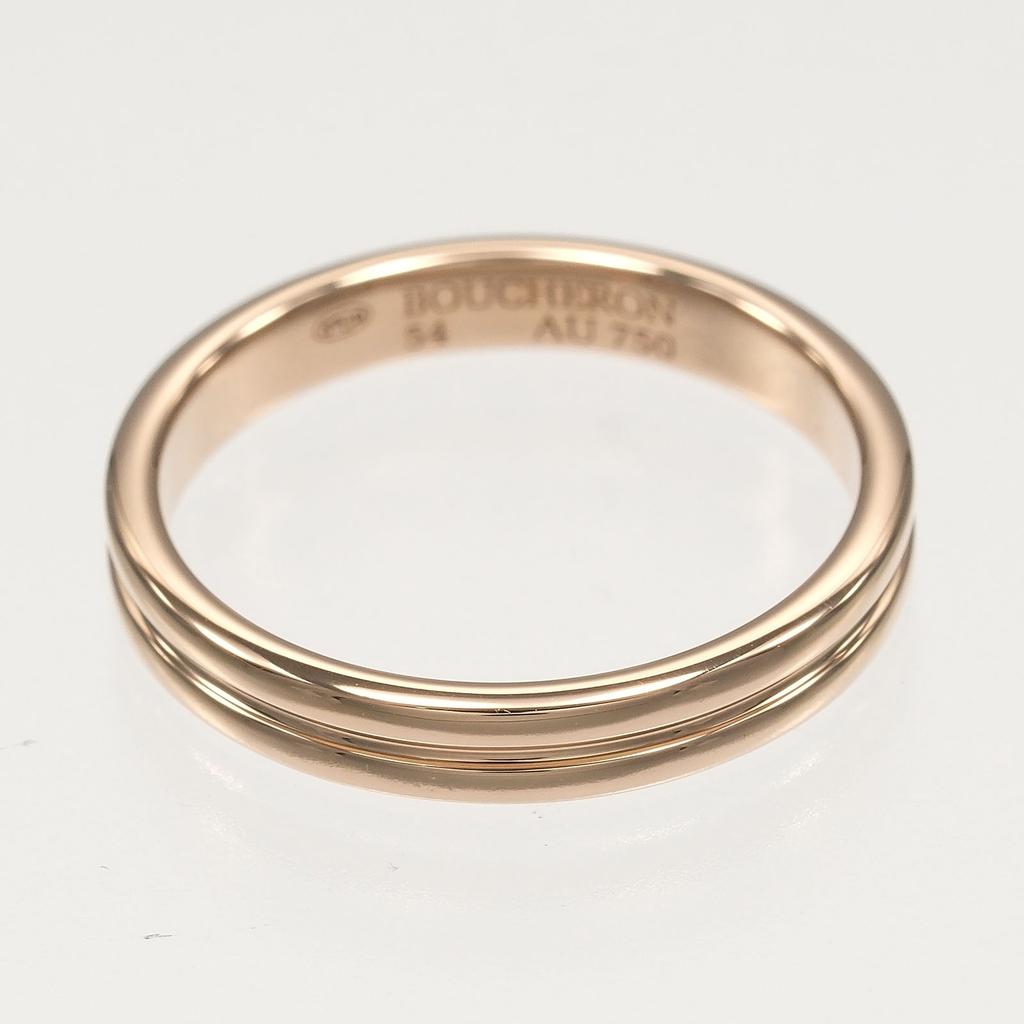 Boucheron Godron Ring K18 Pink Gold #6.8(US Size) 3.61g Women Used