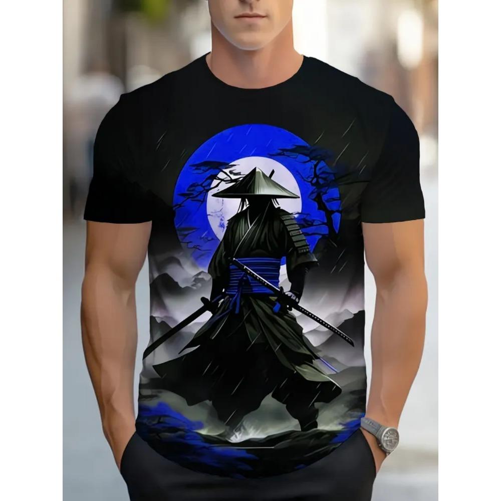 Summer New Men's T-shirt 3D Printed Cool Anime Hero Loose Versatile Round Neck Large Size Short Sleeve T-shirt