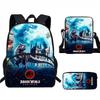 Kids Dinosaur Backpack Set Elementary School Oxford Fabric Ergonomic Back Support Breathable Lightweight 3-Piece Kit