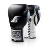 FIGHTERS SPIRITS Competition Boxing Genuine Easy To Black Gloves, Leather, Hit, 10oz,