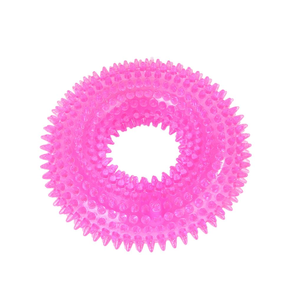 Pet Dog Toys Puppy Sounding Toy Molar Squeaky Tooth Cleaning Ring TPR Training Pet Teeth Chewing Toy Thorn Dog  Accessories