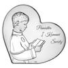 Silver Picture Souvenir of the First Holy Communion for a Boy with Engraving Ds156-O 8 X 7