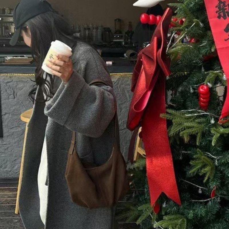 Autumn/Winter Niche Design Frosted Dumpling Bag Vintage Single Shoulder Crossbody Large Capacity Commuter Underarm Bag