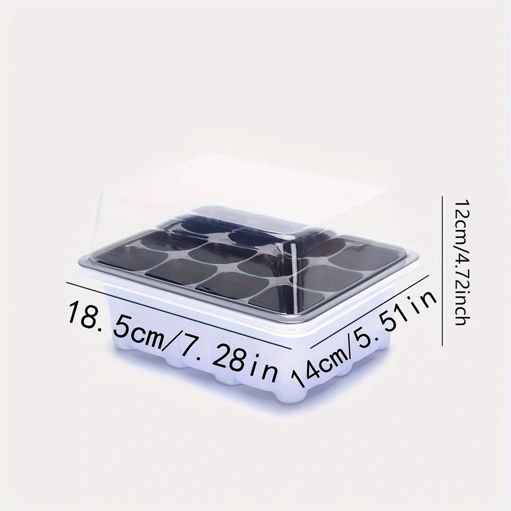 3/6pcs-Plastic Seedling Box With 12 Holes, Seedling Box With Sowing And Seedling Hole Tray