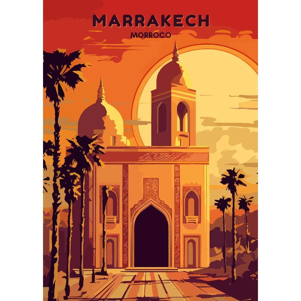 Retro Vibrant Cityscape Street Scene Posters London Double Decker Bus Prints Canvas Painting Wall Art Pictures Home Room Decor