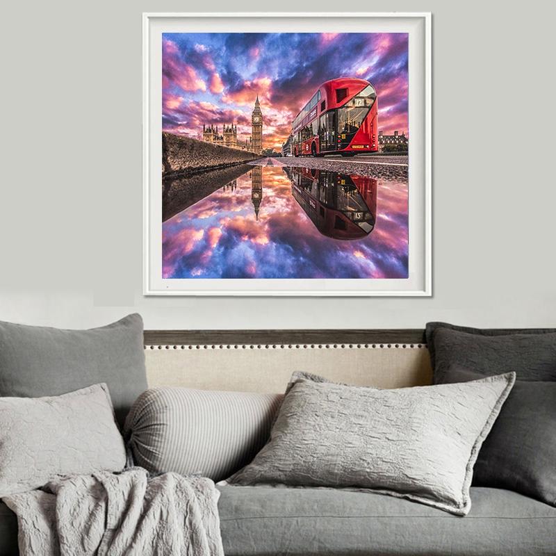 5D DIY Diamond Painting Train Scenery Diamond Embroidery Landscape Cross Stitch Home Decor