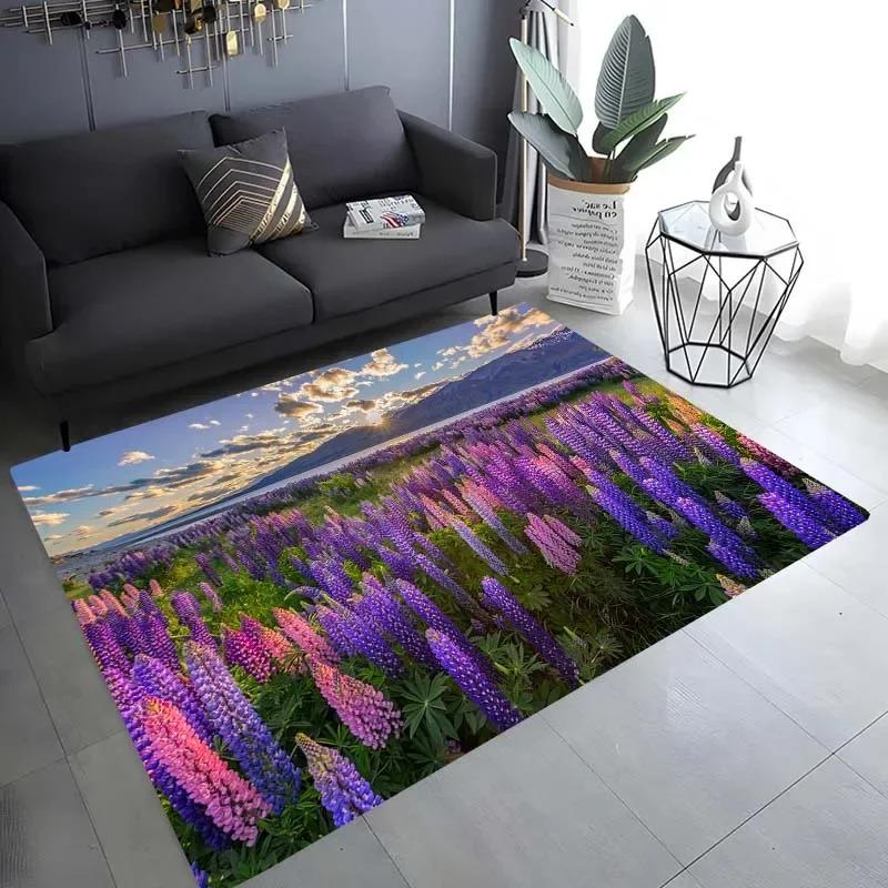 Cherry Blossom Landscape Pattern Floor Mat Door Front Decoration Home Living Room Floor Mat