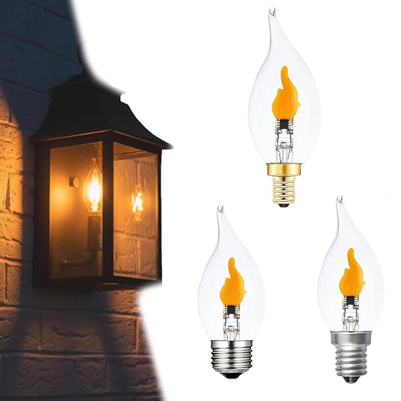 Flickering Flame Light Bulbs E12/E14/E27 LED Flickering Flame Decoration Light Bulbs More Realistic Fire Effect Candelabra Base