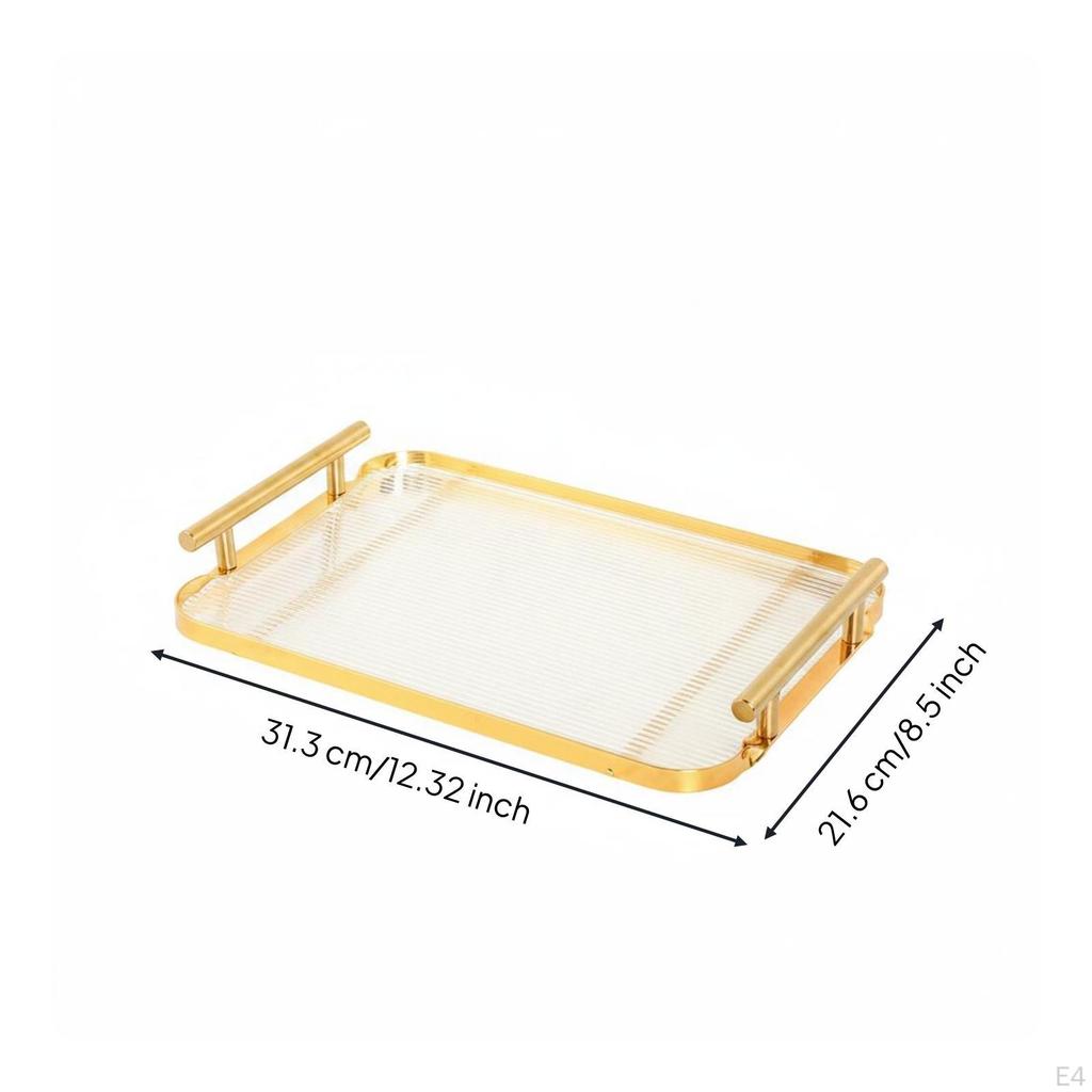 Desktop Tray Ribbed Serving Rounded Corners Home Organization Large