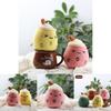 Adorable Plush Apple Fruit Milk Tea Cup Keychain Soft Short Plush Toy Gift