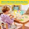 Montessori Math Toys 2in1 Wooden Counting Blocks and Clock Set for Preschool Kids Ages 3 to 7