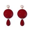 Exaggerated Imitation Pearl Geometric Round Splicing Earrings for Women Lady Temperament Personality Drop Earrings Jewrely Gift