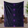 One Comfortable Purple Lightning Theme Pattern Fleece Blanket, Soft High-Definition Digital Print, Suitable for All Seasons
