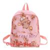 Capybara Letter Pattern Cartoon Kids Backpack With Breathable Material Nylon