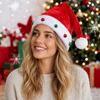 With Sewn Bells Red Christmas Hat Funny Santa Hat Xmas Costume Prop Fur Xmas Cap  Family Christmas