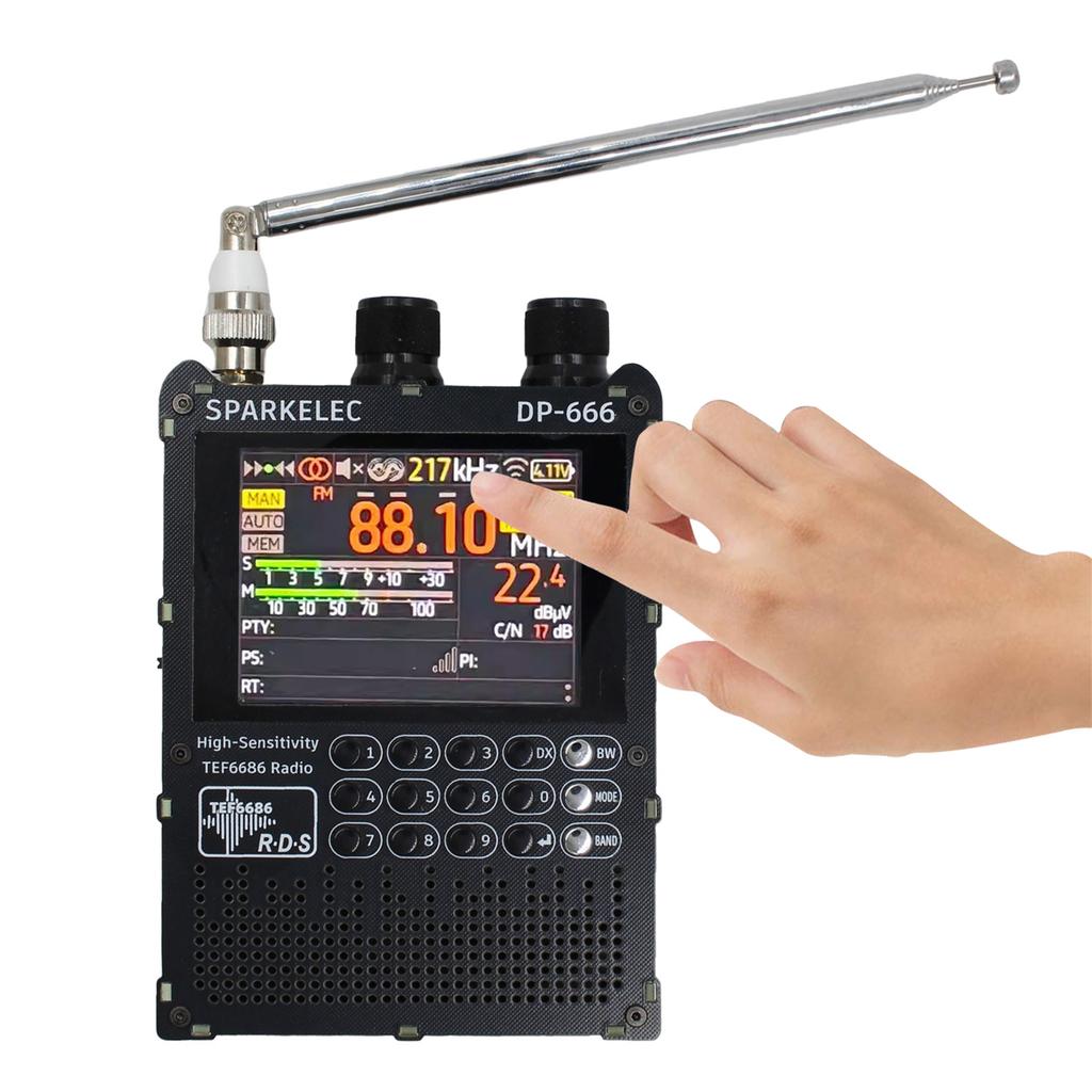 TEF6686 Full Band DP666 Shortwave Radio ESP32 FM/LW/MW/SW High Sensitivity Radio with 2.8 Inch IPS Touch Screen