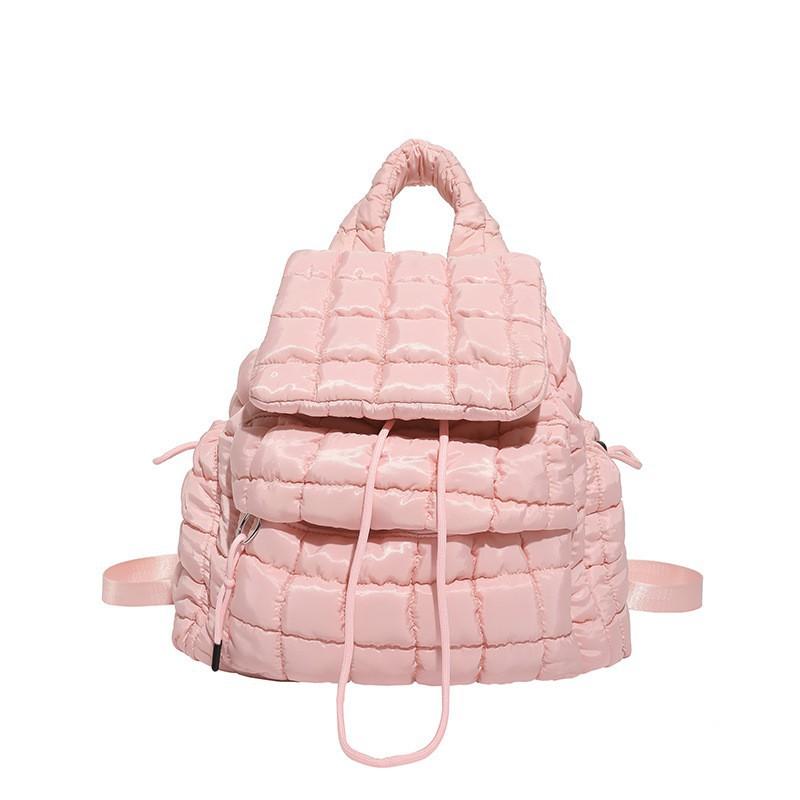Niche Fashionable Puff Bag Texture Commuting Women's Backpack Net Red Cotton Suit Drawstring Bucket