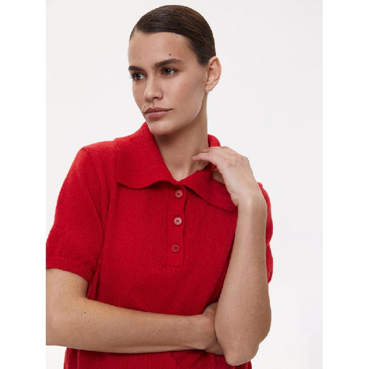 Sommer Neue Kragen Hohl Gestrickte Kurzarm Pullover Frauen Blase Ärmel T-Shirt Weibliche Einfache Gestrickte Pullover