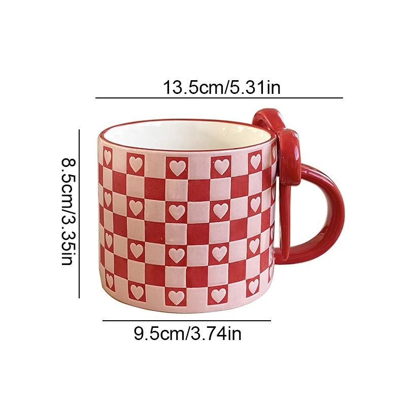 1PC Cup Souvenir Ceramic Gift Three-dimensional Offices Thick Home Elegant Durable Bow Practical