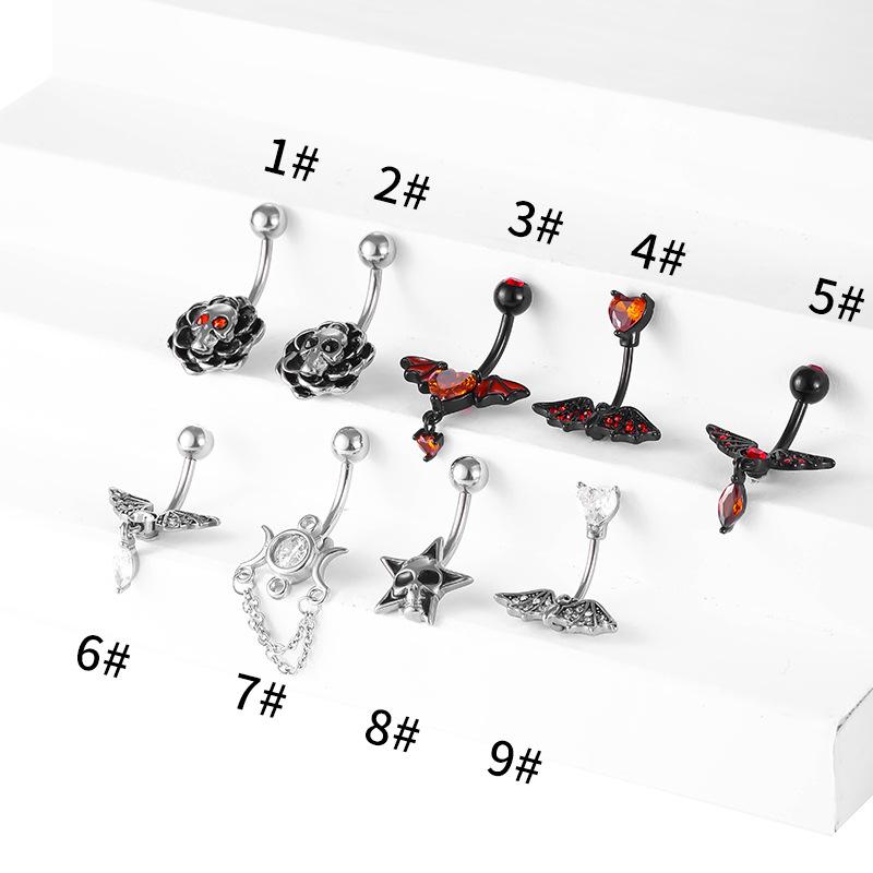 

Кільце для пірсингу пупка з нержавіючої сталі 316L, цирконій, крапельне масло: Модні прикраси для пірсингу пупка 2# срібний