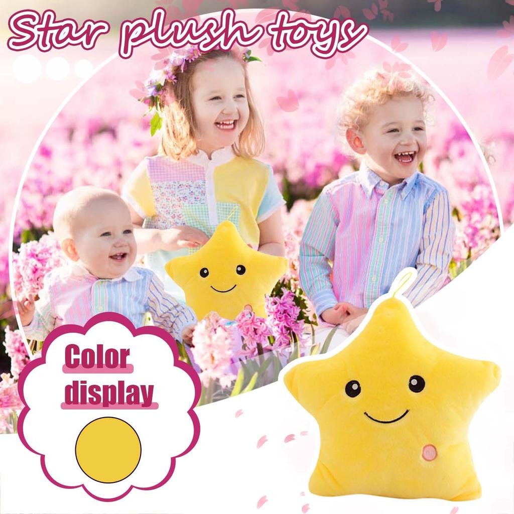 Colorful Five-pointed Star Luminous Glowing  Soft Plush Children Cute Toy