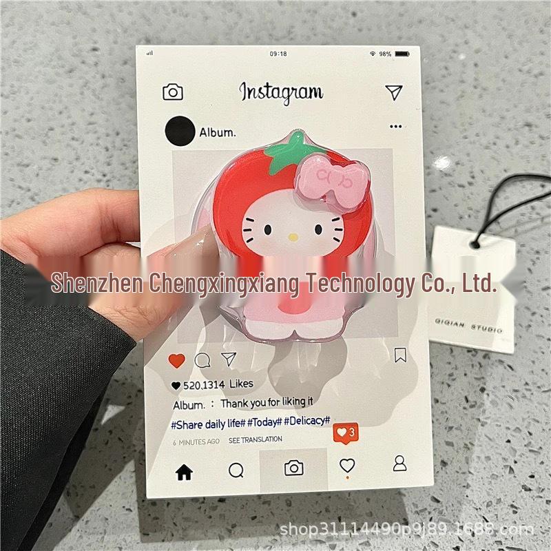 Cartoon Kitty Cat MagSafe Magnetic Bracket with Super Strong Desktop Adsorption and Retractable Airbag Design Magnetic Airbag Bracket [OPP Bag]
