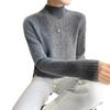 Damski wełniany sweter z golfem o splocie diamentowym - Wyszczuplający, wszechstronny pulower jesienno-zimowy