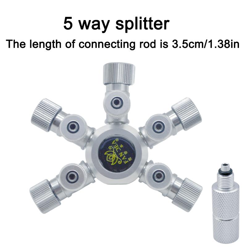 Stainless Steel Multi Way Aquarium CO2 Splitter Distributor Check Valve Solenoid Valve CO2 Regulator Fish Tank Accessories