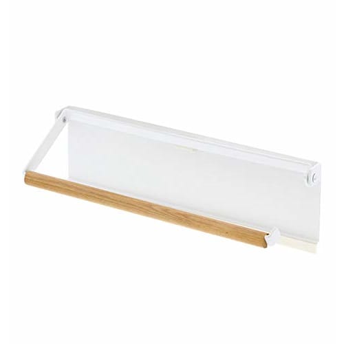 Yamazaki Tosca One-Hand Cut Magnetic Kitchen Paper Holder, White, Approx. W30.5 X D2.5 X H9.5cm, 3530