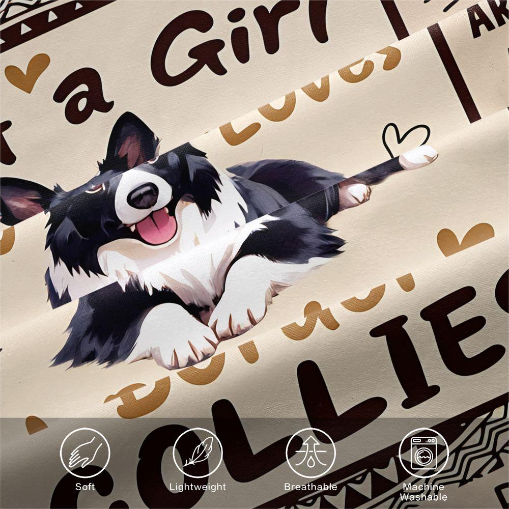 Border Collie Print Duvet Cover Set(1 Duvet Cover & 1/2 Pillowcase) Cozy Bedding Set Funny Dog Lover Bedroom Decor Soft Quilt Co