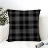 Classic Black White Gray Plaid Pillow Case Cotton Linen Fabric Square Zipper Pillowcase Home Decorative Living Room