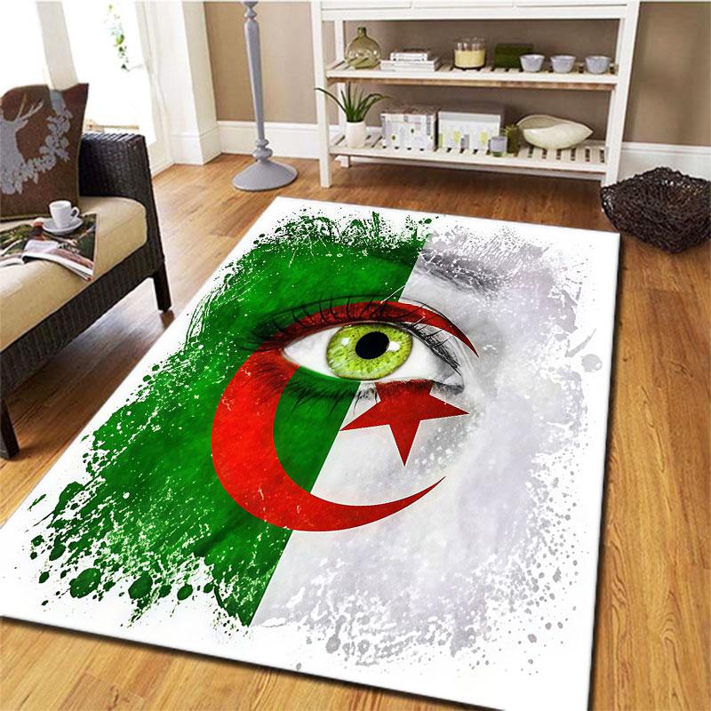 Algeria National Football Team Carpet Rug for Living Room Bedroom Home Sofa Decoration,Kids play Non-slip Floor Mat