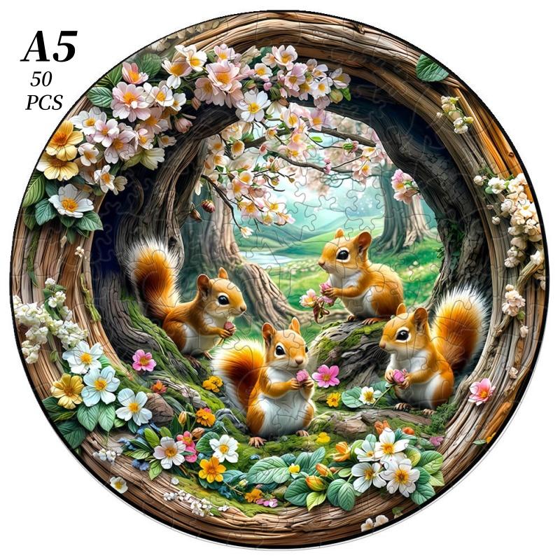 Spring Cat - Wooden Puzzle Ideal For Advanced Players - Creativity Multiple Special Shapes Creativity Gifts Ideal For Boys and Girls