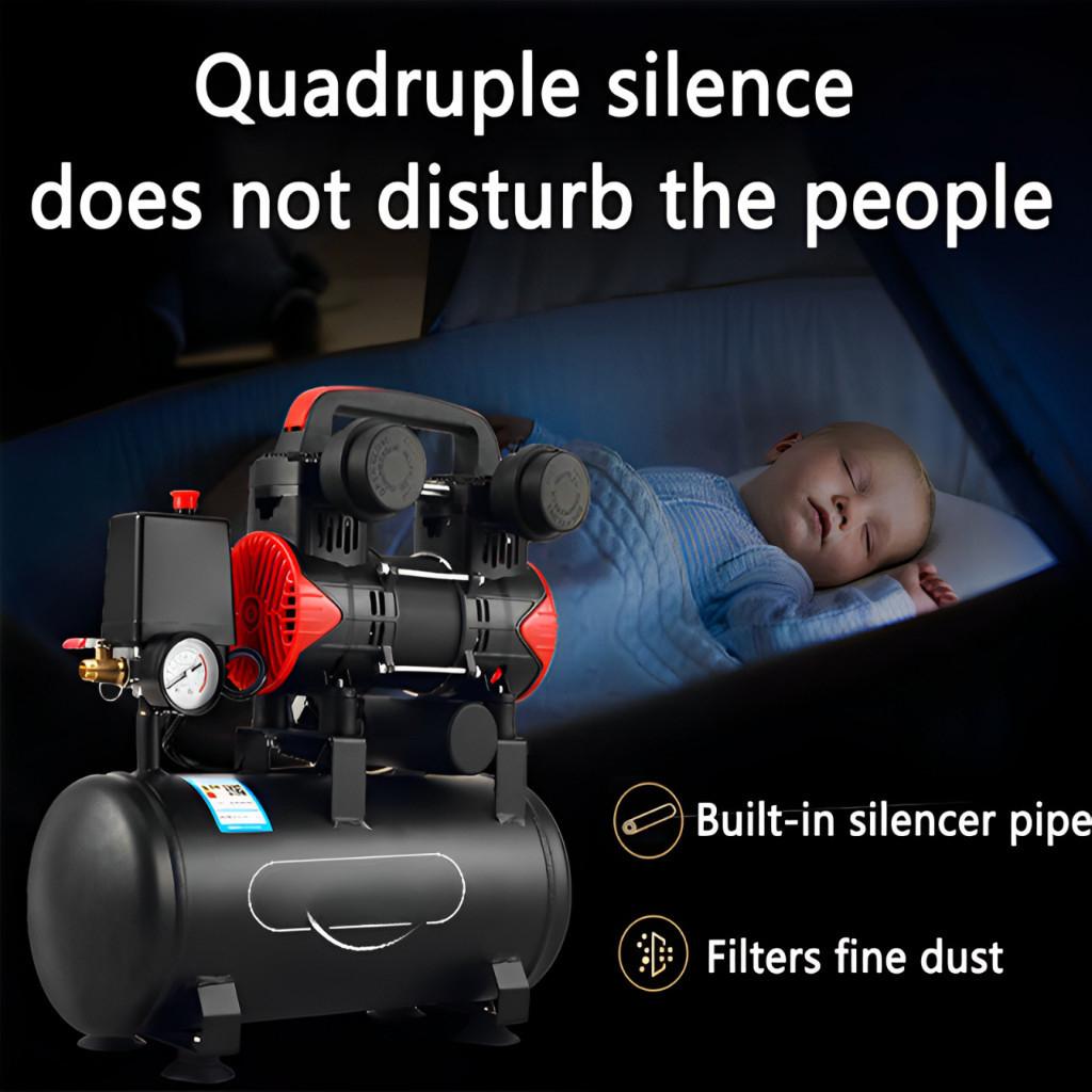 1500W High Power Air Compressor Heavy Duty Electric Air Pump Professional Oil Free Silent Type Power Tools