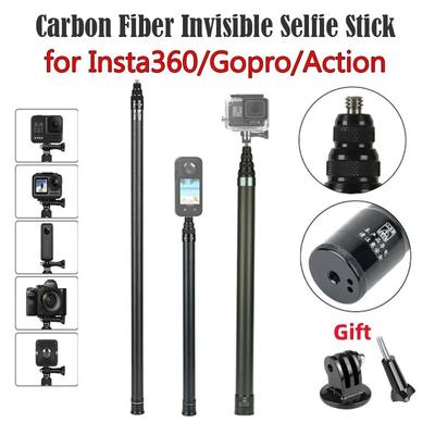 3M 1.5M Super Long Carbon Fiber Invisible Selfie Stick for Insta360 X4 Ace Pro X3 DJI Action 4 GoPro Action Camera Selfie Stick