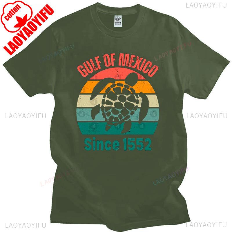 Golf von Mexiko Seit 1552 T-Shirt Mode Batik Schildkröte Grafik T-Shirt Sommer Lässig Streetwear Unisex Baumwolle T-Shirts Camisetas