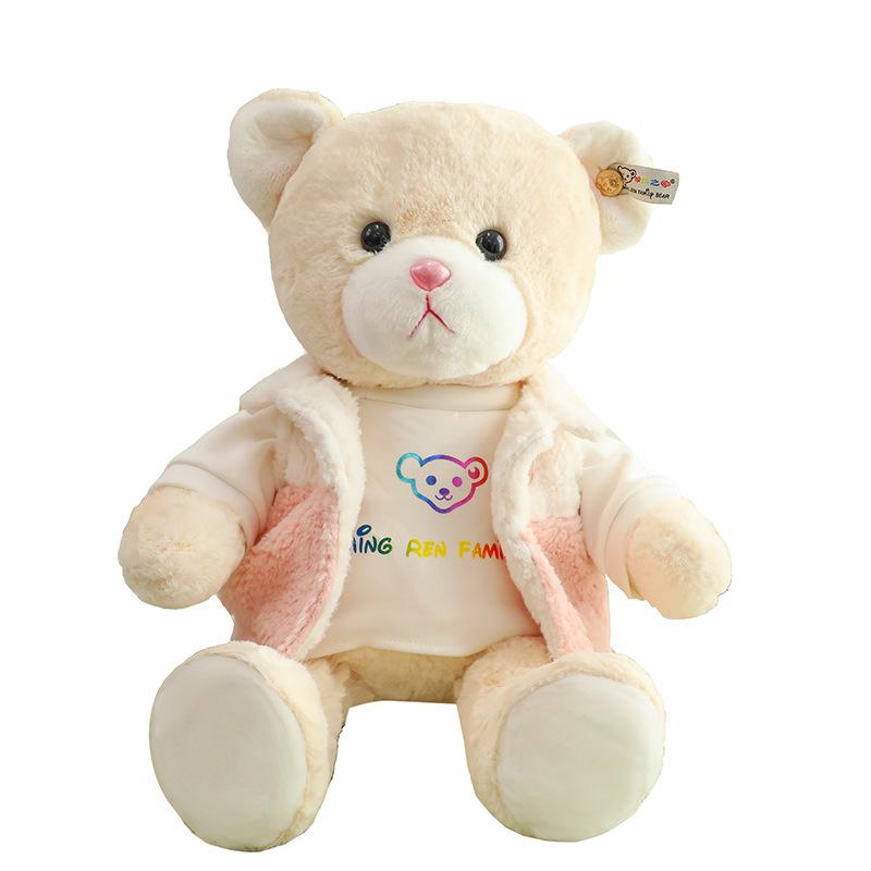 New Cute Dressed Couple Bear Doll Plush Toy Cartoon Teddy Bear Doll Birthday Gift for Girls