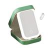 Mini LED Makeup Mirror USB Rechargeable Leather Case Jewelry Case Touch Control 360° Rotation Cosmetic Storage