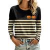 Women's Casual Long Sleeve Halloween Print Neck T-Shirt