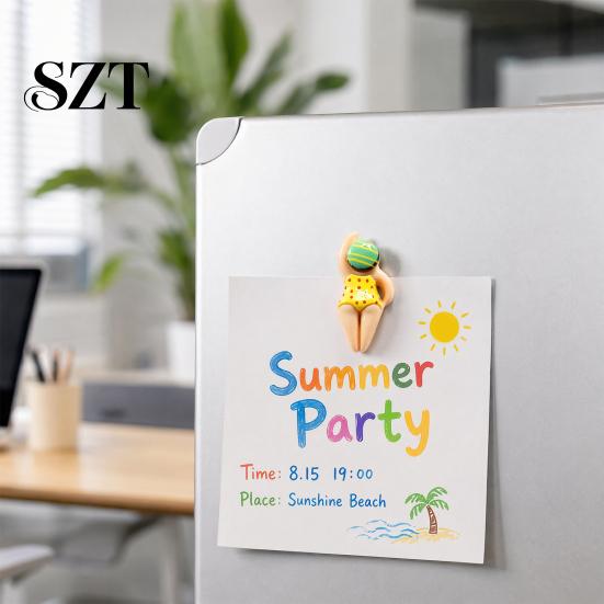 Swimming Athlete Magnet 6/11Pcs 3D Figure Refrigerator Magnet, Cartoon Bikini Women Kitchen Decorative Home Office Whiteboard Locker Fridge