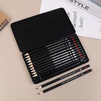 12Pcs/Set Wooden Pencils H-8B Professional Drawing Pencil Art Supplies Writing Stationery Items School Acsesories Gift